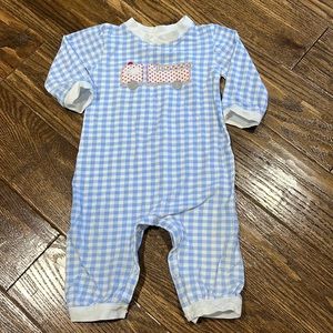 The Smocking place firetruck boy romper - size 12m. Super soft!